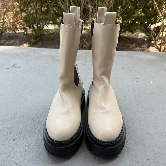 Nasty Gal Size 37 White Moto Boots - Picture 2 of 7